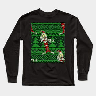 zombie christmas santa claus Long Sleeve T-Shirt